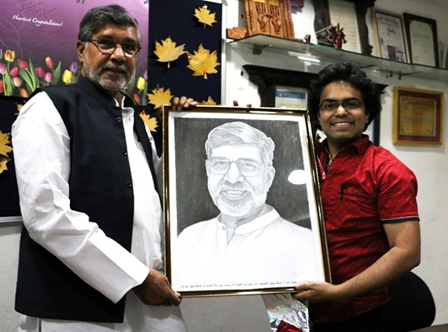 Digital Painting Of Kailash Satyarthi  DesiPainterscom