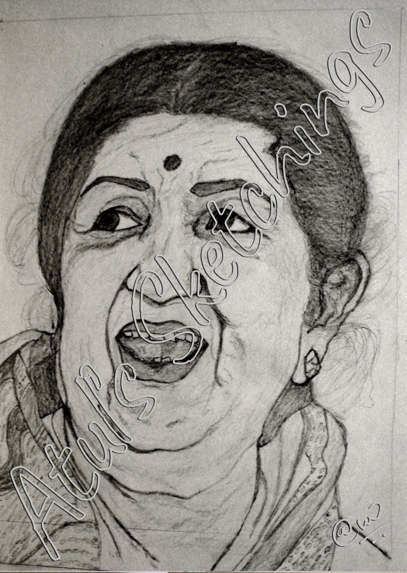 Yogita Dzyn Studio on Twitter ashabhosle my drawing teacher artist Mr  Gopal Nandurkar has drawn this printed in todays Saptrang of Sakaal  httptcorkN0746SlT  X