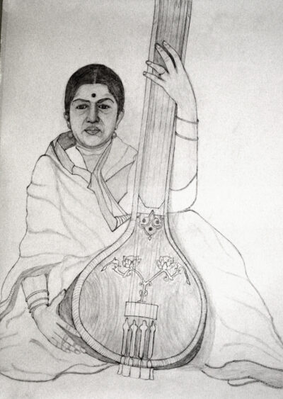 How to draw Maa Saraswati step by step/Beautiful drawing of Maa Saraswati -  YouTube