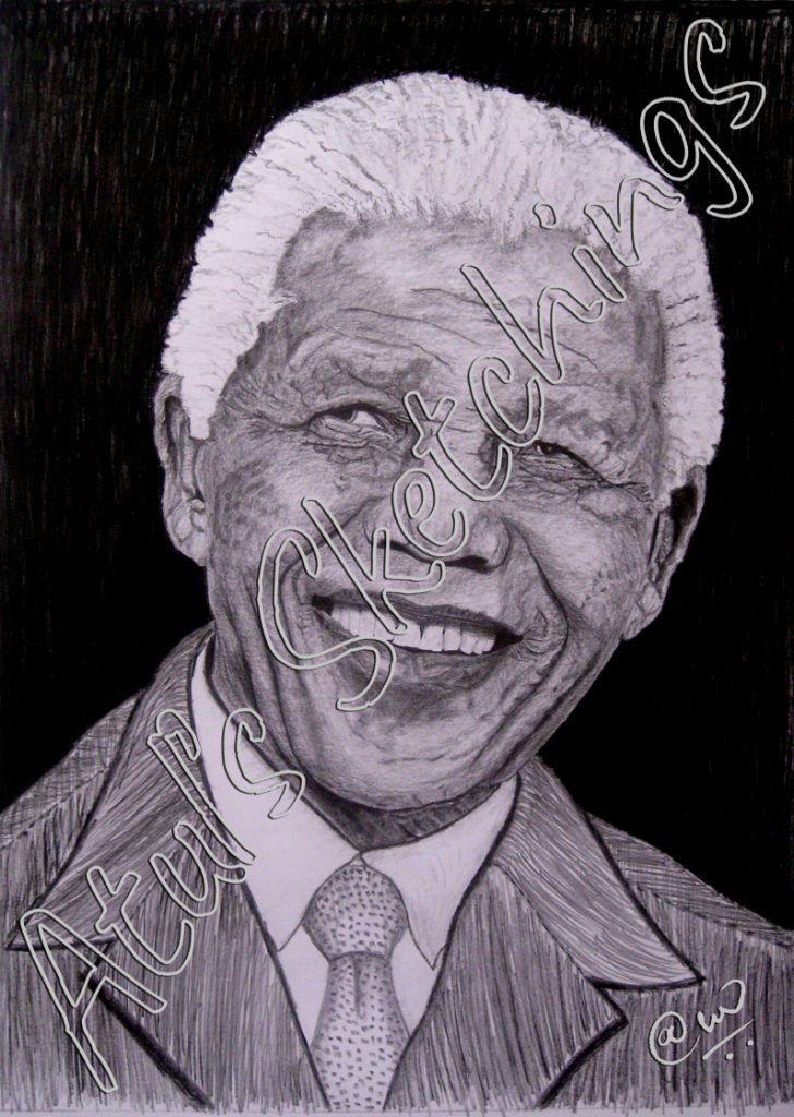 Pencil Sketch of Nelson Mandela: Capturing the Legacy of an Icon