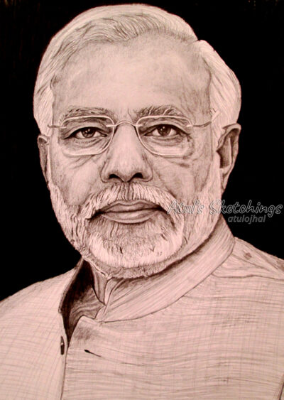  Narendra Modi Pencil Sketch Drawing Realistic Art