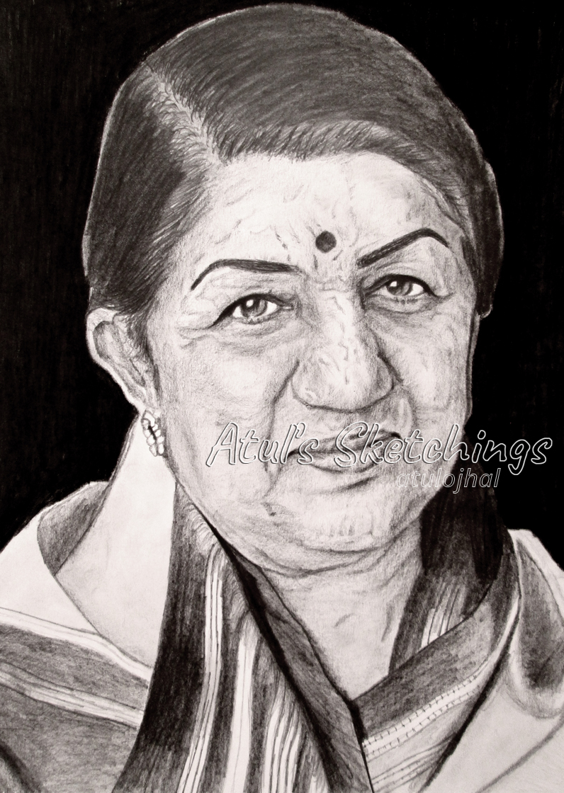 Lata Mangeshkar - Atul's Sketchings